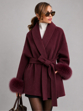 Casaco com Cinto Estilo Europeu Modern Lady