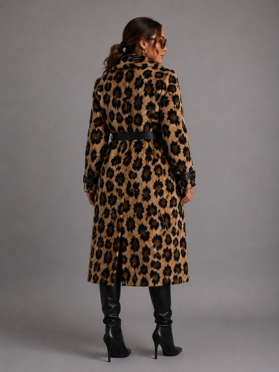 Casaco Sobretulo de Pelos Animal Print Modern Leopard