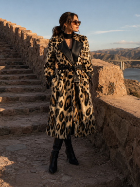 Casaco Sobretulo de Pelos Animal Print Modern Leopard