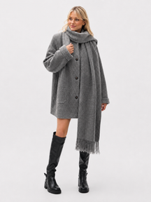 Casaco Casual com Cachecol Estilo Europeu Modern Staff - OUTONO/INVERNO