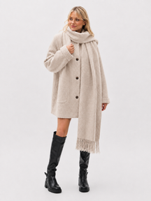 Casaco Casual com Cachecol Estilo Europeu Modern Staff - OUTONO/INVERNO