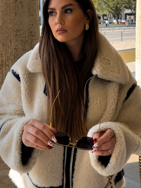 Jaqueta Peluciada com Gola Modern Danf