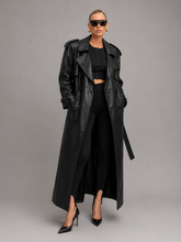 Sobretudo Feminino Longo em Couro Eco Premium Modern Antonieta – Trench Coat Elegante