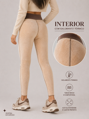 Calça Legging Térmica Feminina Flanelada Premium Cós Alto Alta Elasticidade