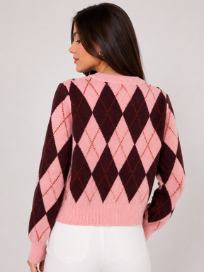 Cardigan Feminino Xadrez Tricot Modern Sophie