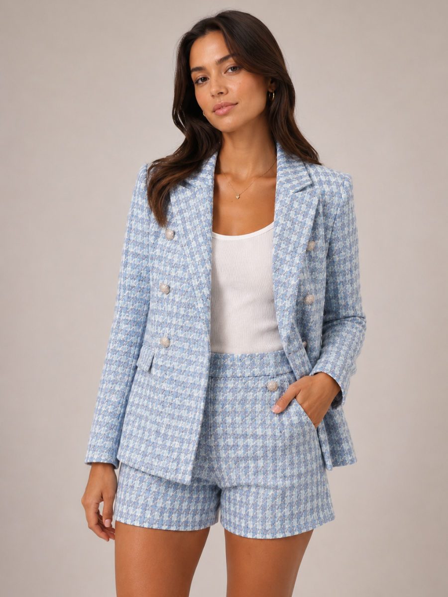 Conjunto Feminino Tweed Pied de Poule Modern Amélie