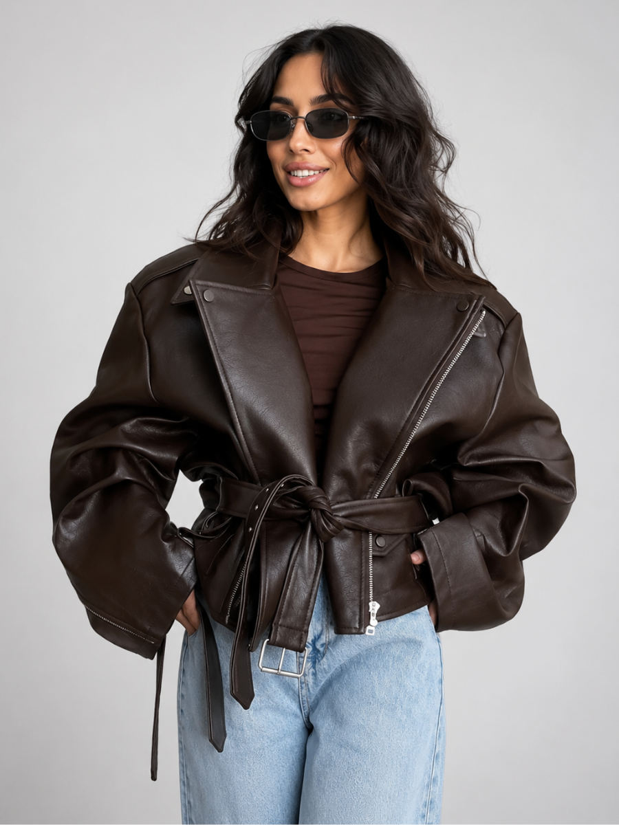 Jaqueta Oversized Couro Eco Modern Valence