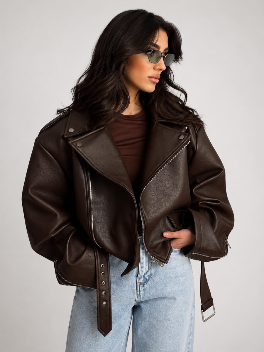 Jaqueta Oversized Couro Eco Modern Valence