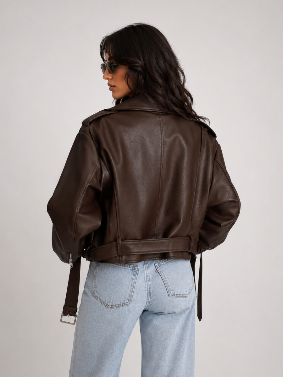 Jaqueta Oversized Couro Eco Modern Valence
