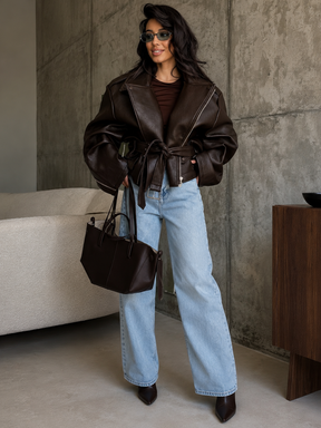 Jaqueta Oversized Couro Eco Modern Valence