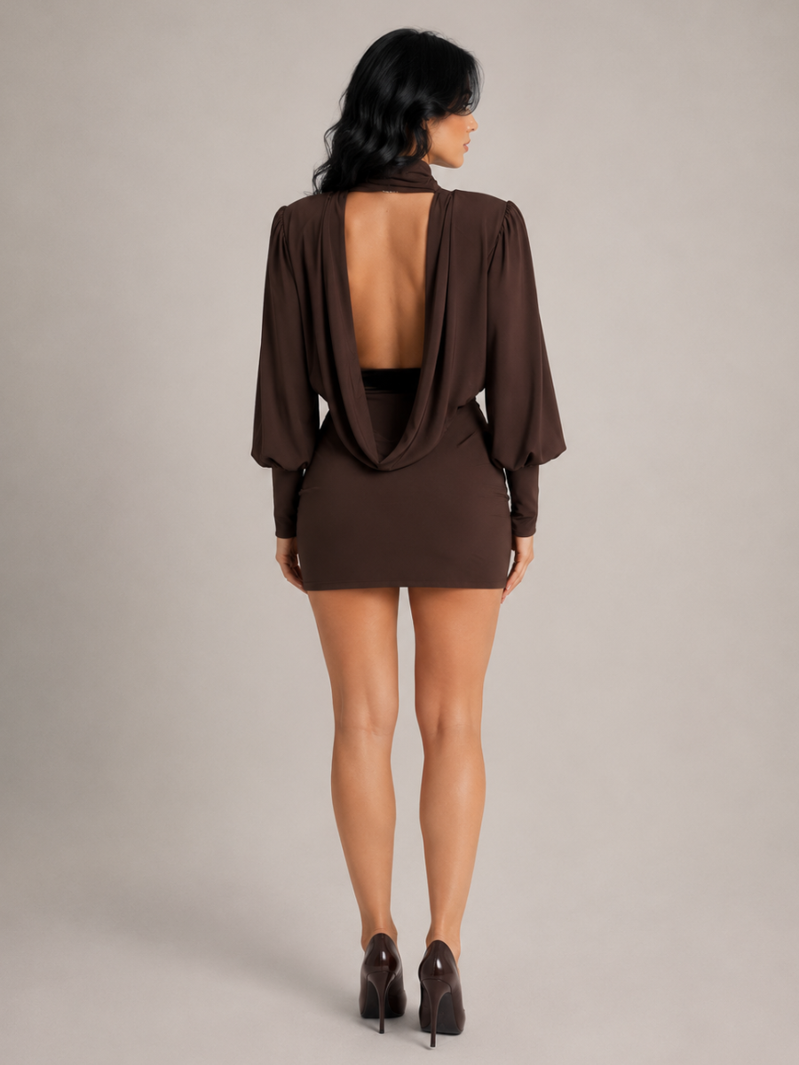 Vestido Curto Manga Longa Modern Ravenna