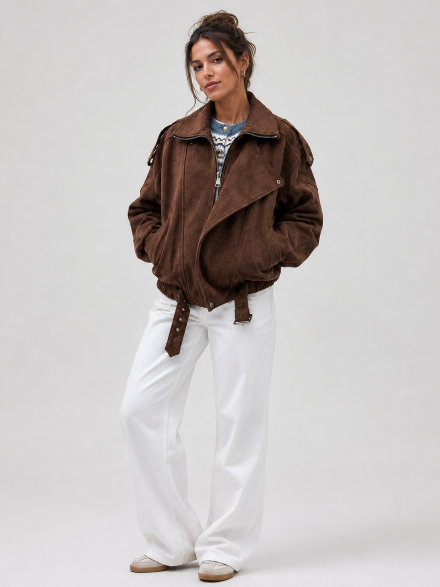 Jaqueta Feminina Oversized Suede Premium Modern Aspen
