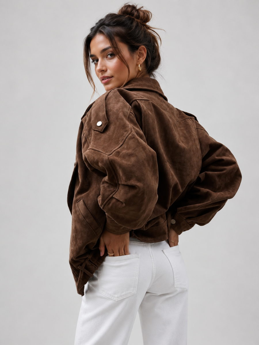 Jaqueta Feminina Oversized Suede Premium Modern Aspen