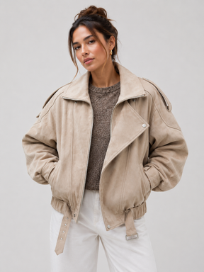 Jaqueta Feminina Oversized Suede Premium Modern Aspen