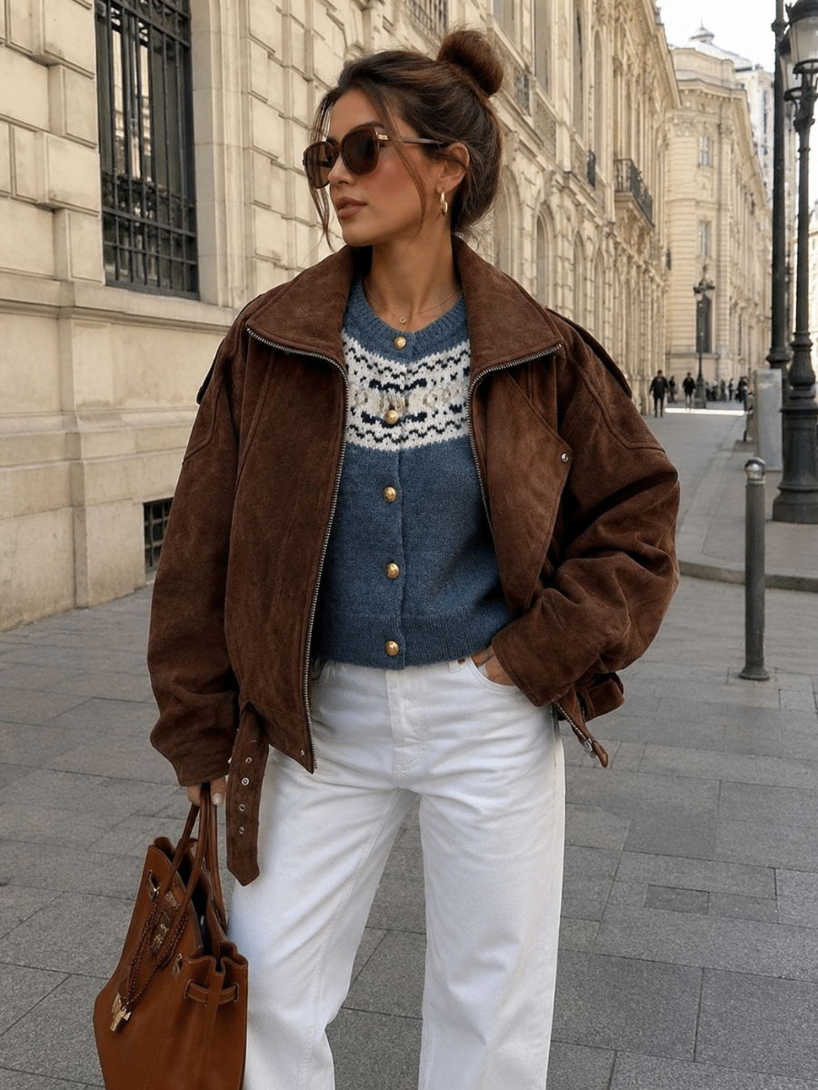 Jaqueta Feminina Oversized Suede Premium Modern Aspen