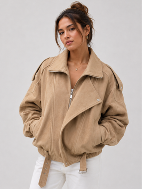 Jaqueta Feminina Oversized Suede Premium Modern Aspen