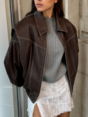 Jaqueta Feminina Oversized Couro Eco Modern Amalfi