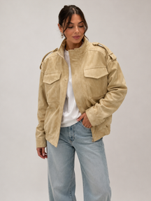 Jaqueta Feminina Oversized Suede Premium Modern Bellagio