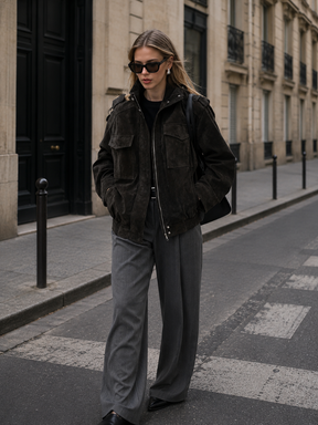 Jaqueta Feminina Oversized Suede Premium Modern Bellagio