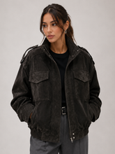 Jaqueta Feminina Oversized Suede Premium Modern Bellagio