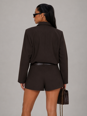 Conjunto Feminino Alfaiataria Premium Blazer e Shorts Saia Modern Vittoria