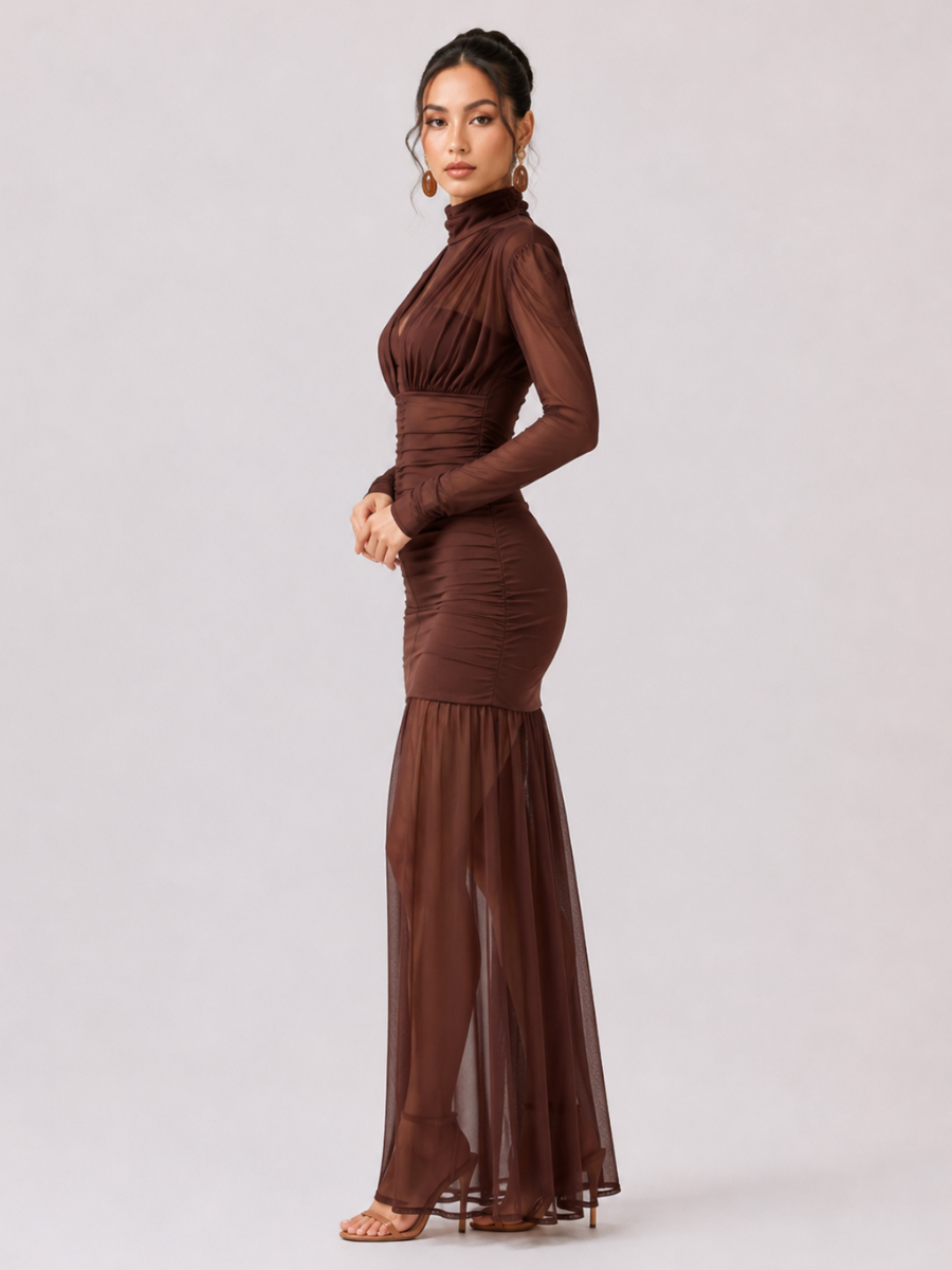 Vestido Longo com Tule Modern Amara