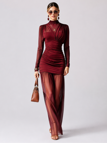 Vestido Longo com Tule Modern Amara