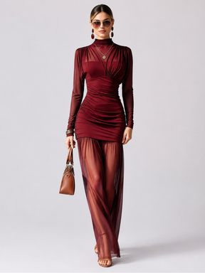 Vestido Longo com Tule Modern Amara