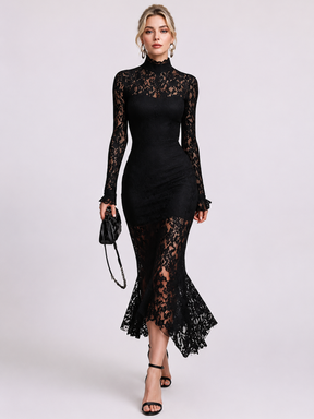 Vestido Midi Rendado Elegante Modern Charlotte