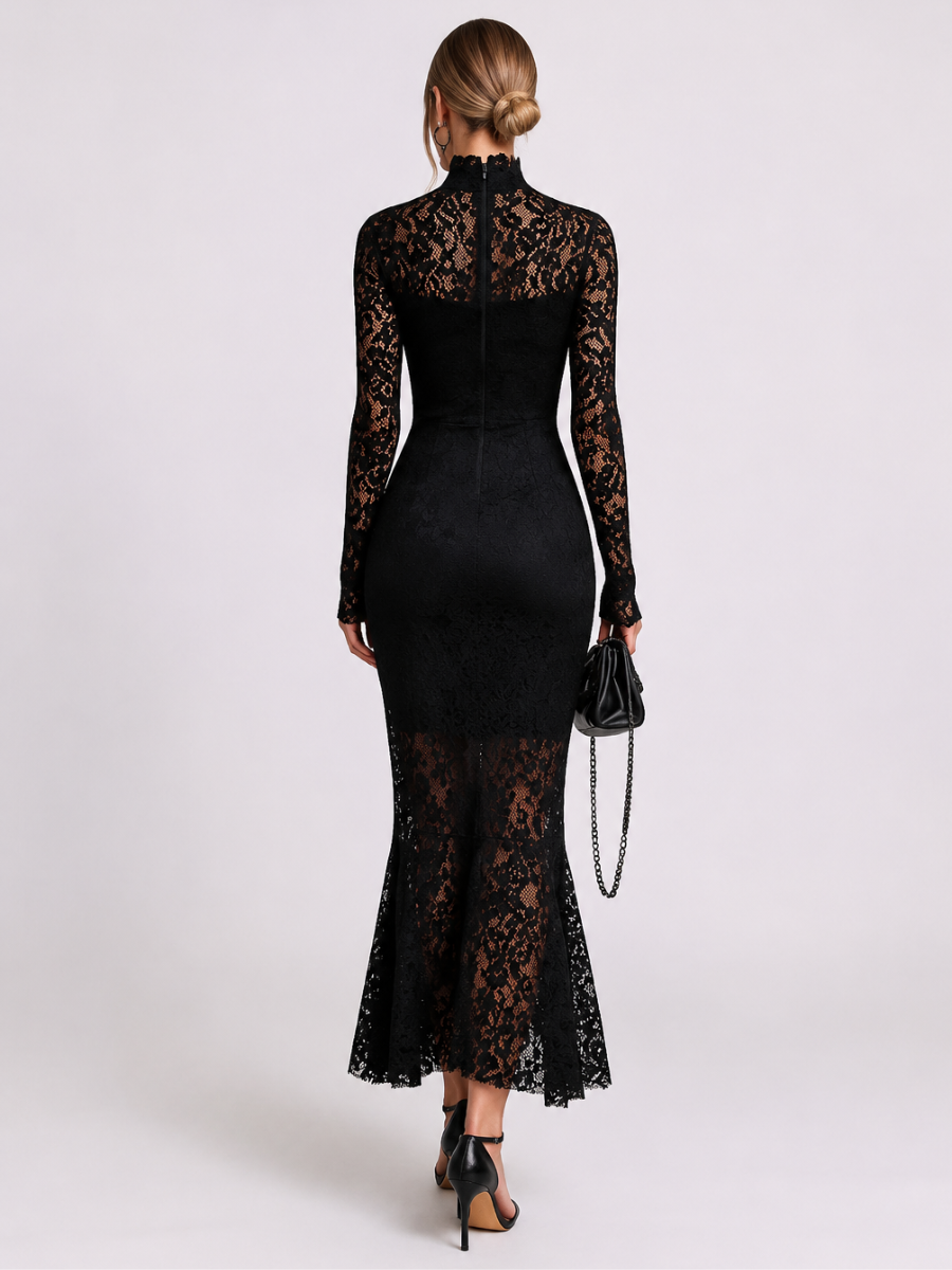 Vestido Midi Rendado Elegante Modern Charlotte