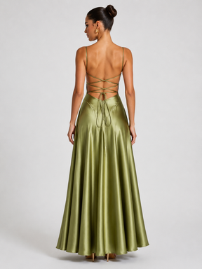 Vestido Longo Cetim Modern Nancy