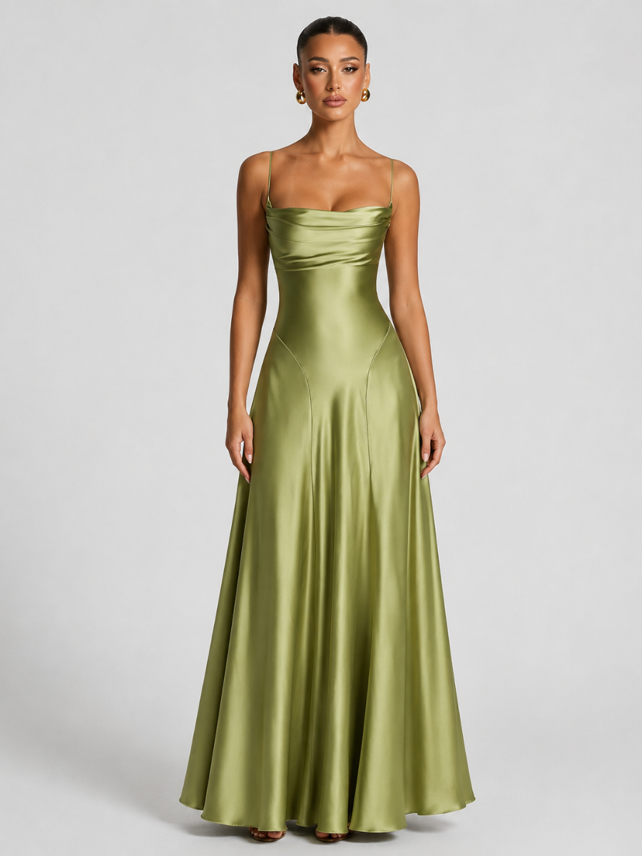 Vestido Longo Cetim Modern Nancy