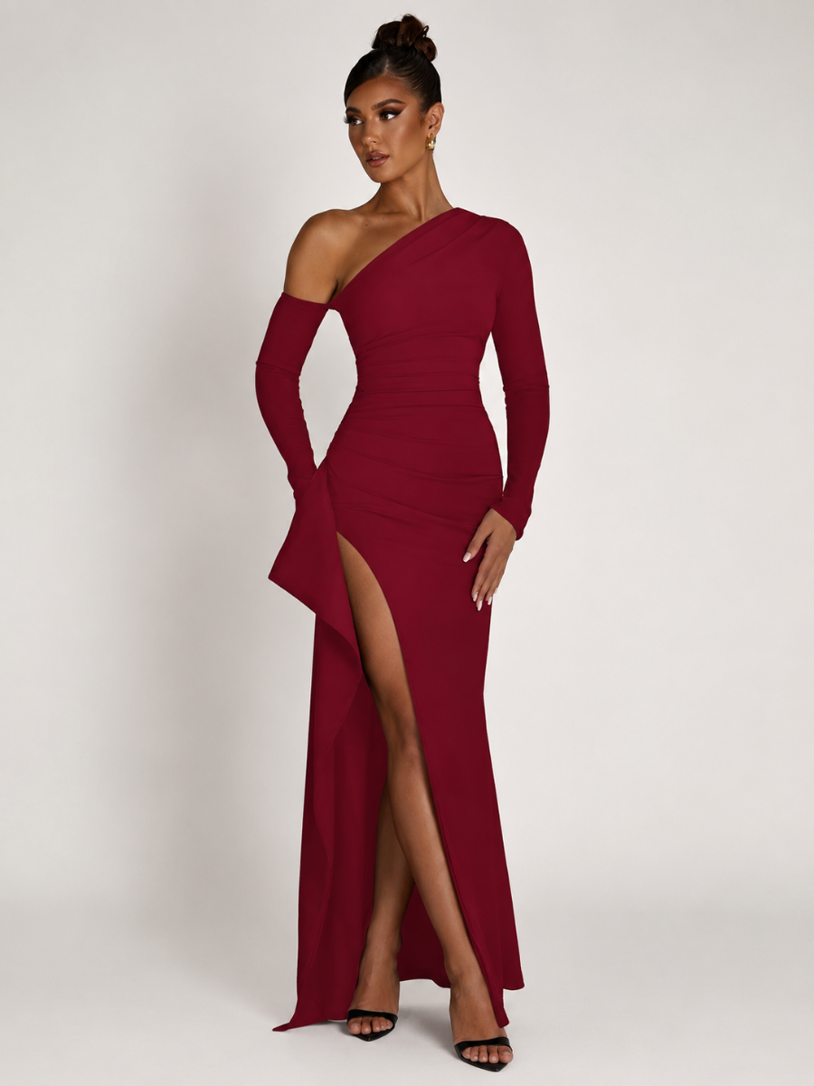 Vestido Longo Térmico com Fenda Modern Abrielle