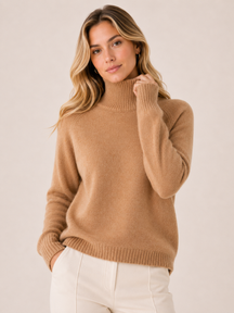 Suéter Feminino de Caxemira Gola Alta Modern Elegance