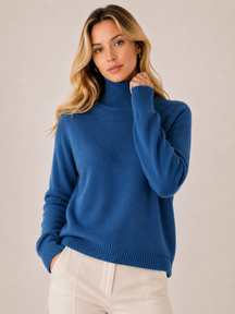 Suéter Feminino de Caxemira Gola Alta Modern Elegance
