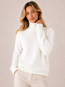 Suéter Feminino de Caxemira Gola Alta Modern Elegance