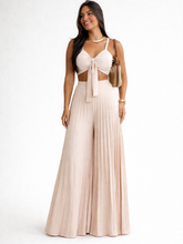 Conjunto Cropped e Calça Pantalona Plissada Modern Evelyn