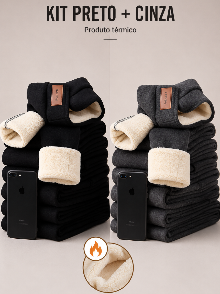 Calça Legging Térmica Forrada Com Lã Polar Fashion Confort