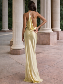 Vestido Longo em Cetim Tianny