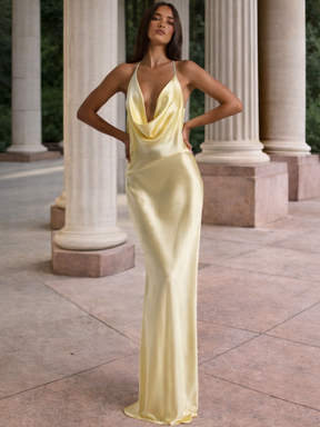 Vestido Longo em Cetim Tianny