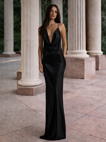 Vestido Longo em Cetim Tianny
