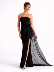 Vestido Longo Sem Alças Com Fenda Modern Elora