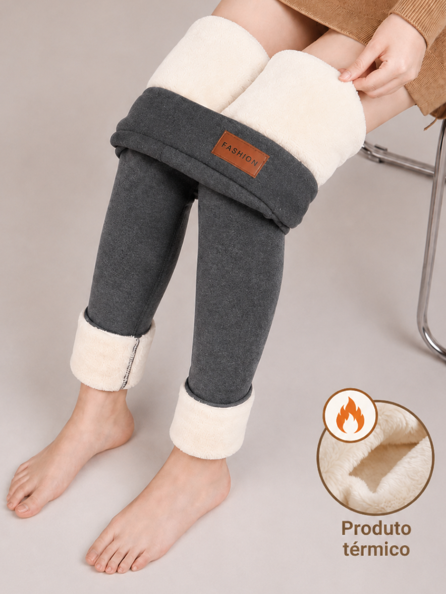 Calça Legging Térmica Forrada Com Lã Polar Fashion Confort