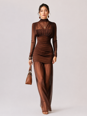 Vestido Longo com Tule Modern Amara