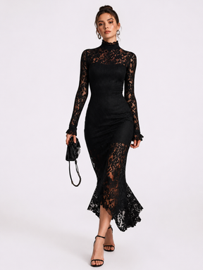 Vestido Midi Rendado Elegante Modern Charlotte