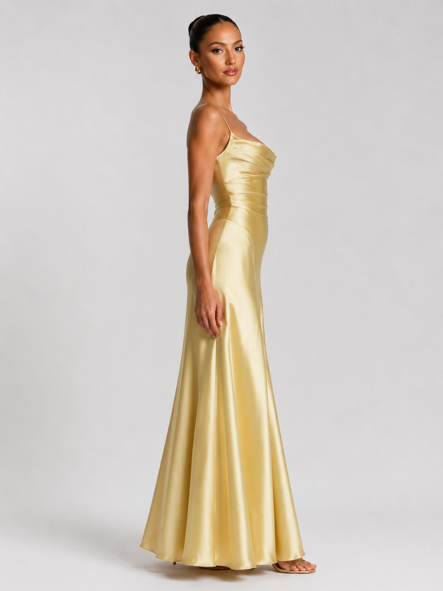 Vestido Longo Cetim Modern Nancy