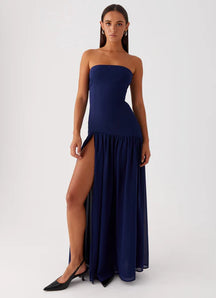 Vestido Longo Tomara que Caia  Com Fenda Modern Eden