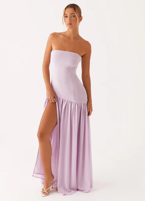 Vestido Longo Tomara que Caia  Com Fenda Modern Eden