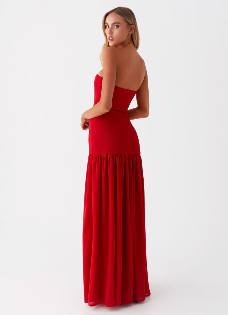 Vestido Longo Tomara que Caia  Com Fenda Modern Eden