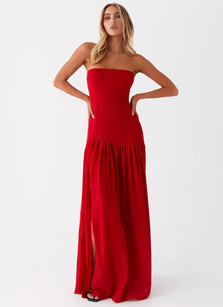 Vestido Longo Tomara que Caia  Com Fenda Modern Eden